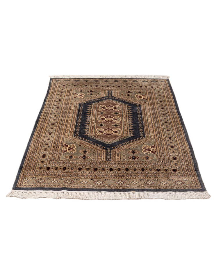 Detail image of  4' 2 x 5' 9  Hand Knotted Bokhara Oriental Rug