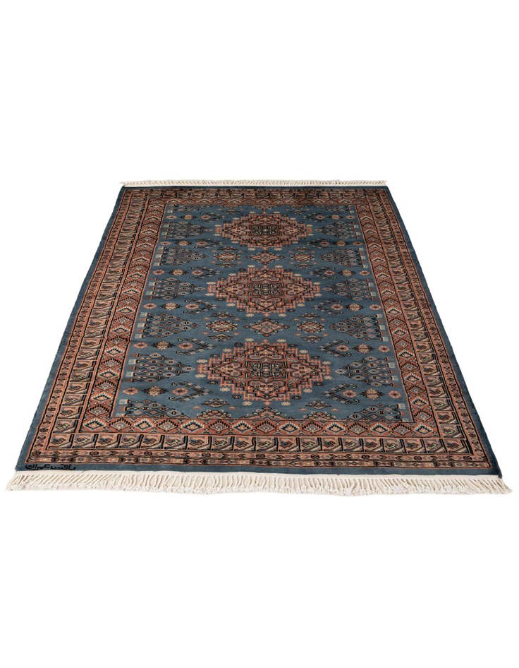 Detail image of  4' 2 x 6' 1  Hand Knotted Bokhara Oriental Wool Rug