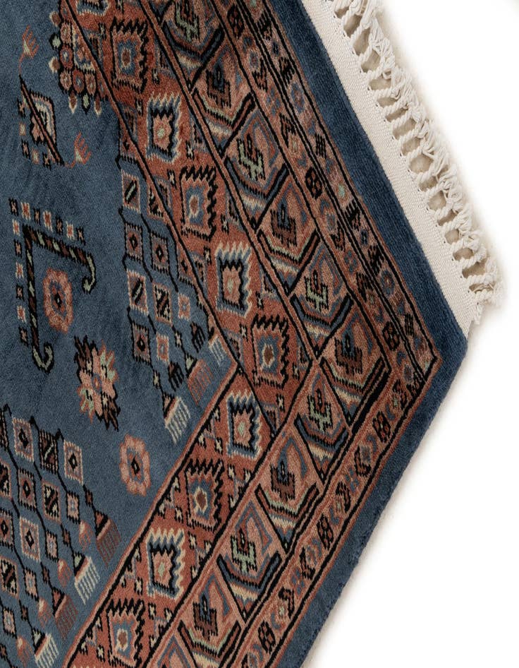 Detail image of  4' 2 x 6' 1  Hand Knotted Bokhara Oriental Wool Rug