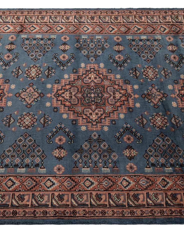 Detail image of  4' 2 x 6' 1  Hand Knotted Bokhara Oriental Wool Rug