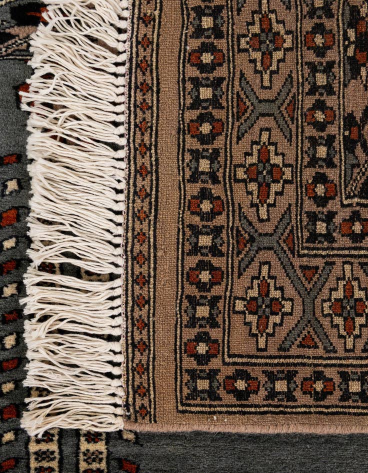 Detail image of  2' 9 x 4'  Hand Knotted Bokhara Wool Rug