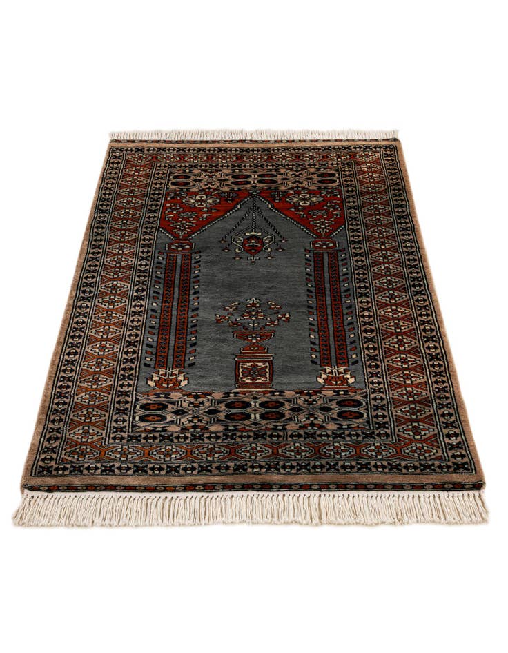 Detail image of  2' 8 x 4' 3  Hand Knotted Bokhara Oriental Wool Rug