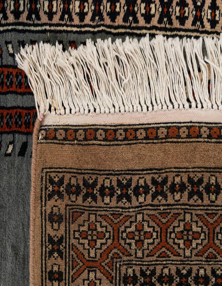 Detail image of  2' 8 x 4' 3  Hand Knotted Bokhara Oriental Wool Rug