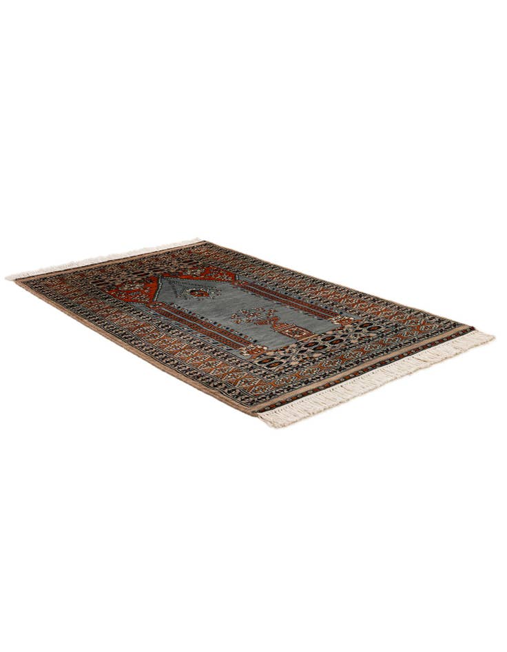 Detail image of  2' 8 x 4' 3  Hand Knotted Bokhara Oriental Wool Rug