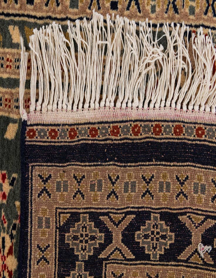 Detail image of  2' 7 x 4' 8  Hand Knotted Bokhara Oriental Wool Rug