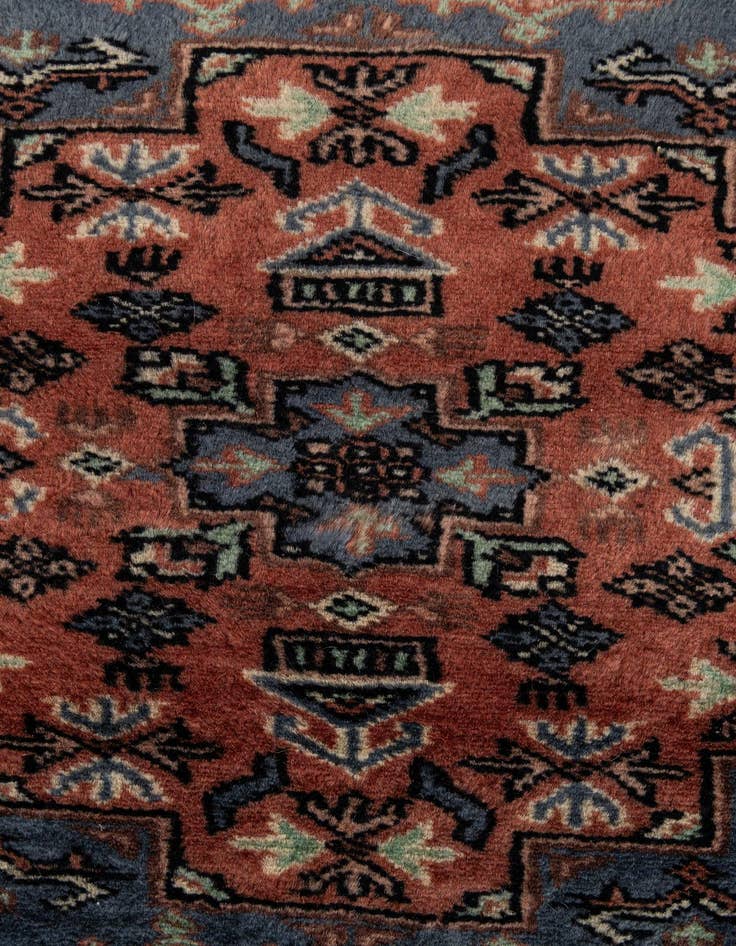 Detail image of  4' 4 x 6' 1  Hand Knotted Bokhara Wool Rug