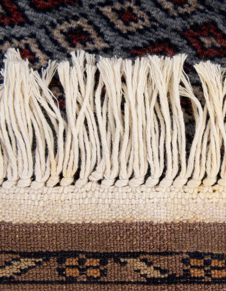 Detail image of  4' 2 x 6' 2  Hand Knotted Bokhara Oriental Wool Rug