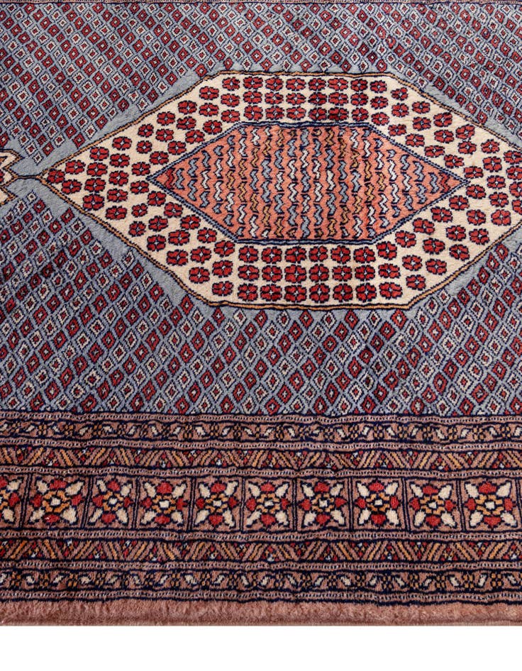 Detail image of  4' 2 x 6' 2  Hand Knotted Bokhara Oriental Wool Rug