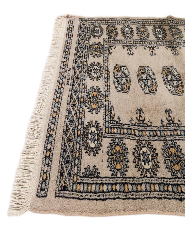 Detail image of  2' 8 x 4' 3  Hand Knotted Bokhara Oriental Wool Rug