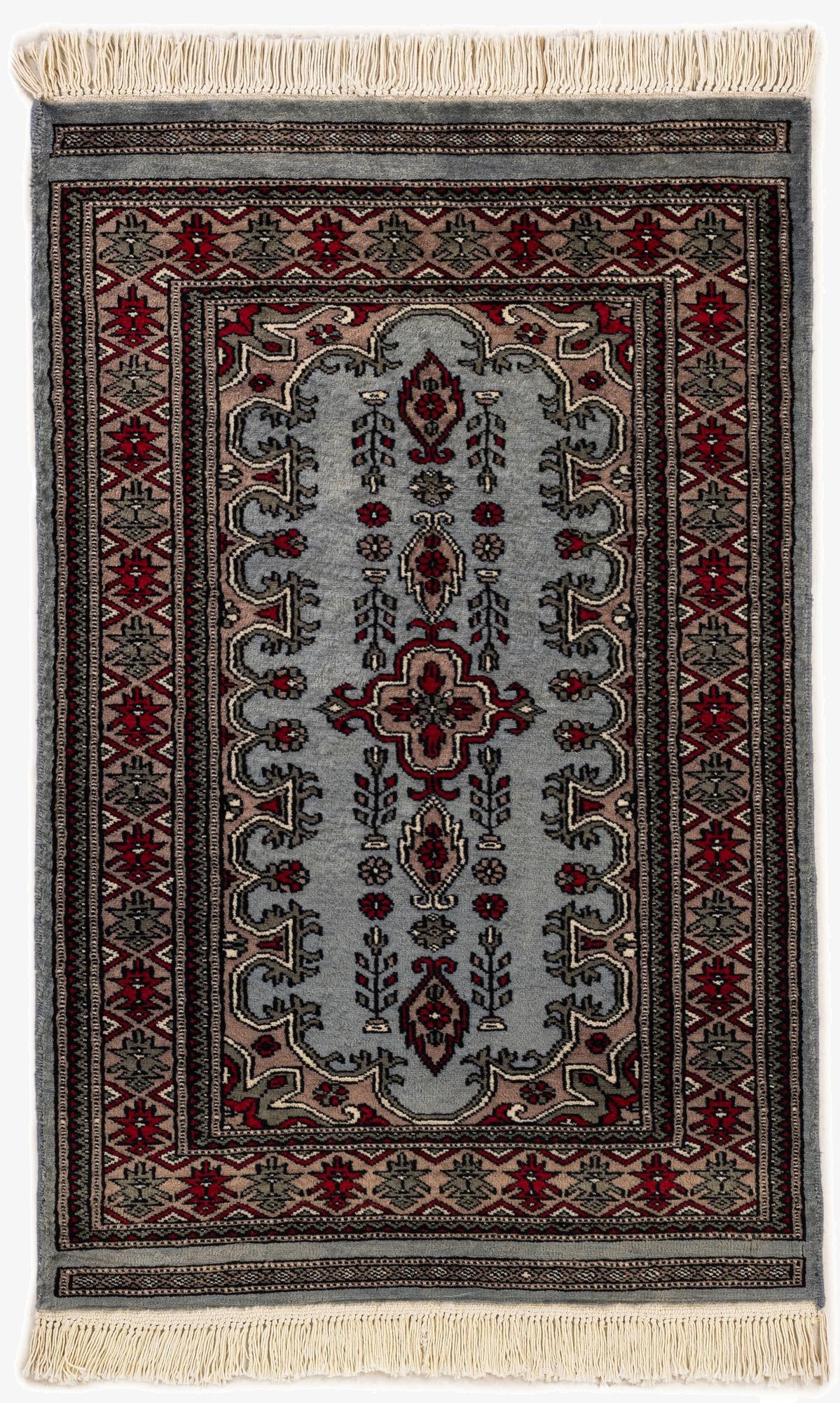  2' 7 x 4' 1  Hand Knotted Bokhara Oriental Wool Rug
