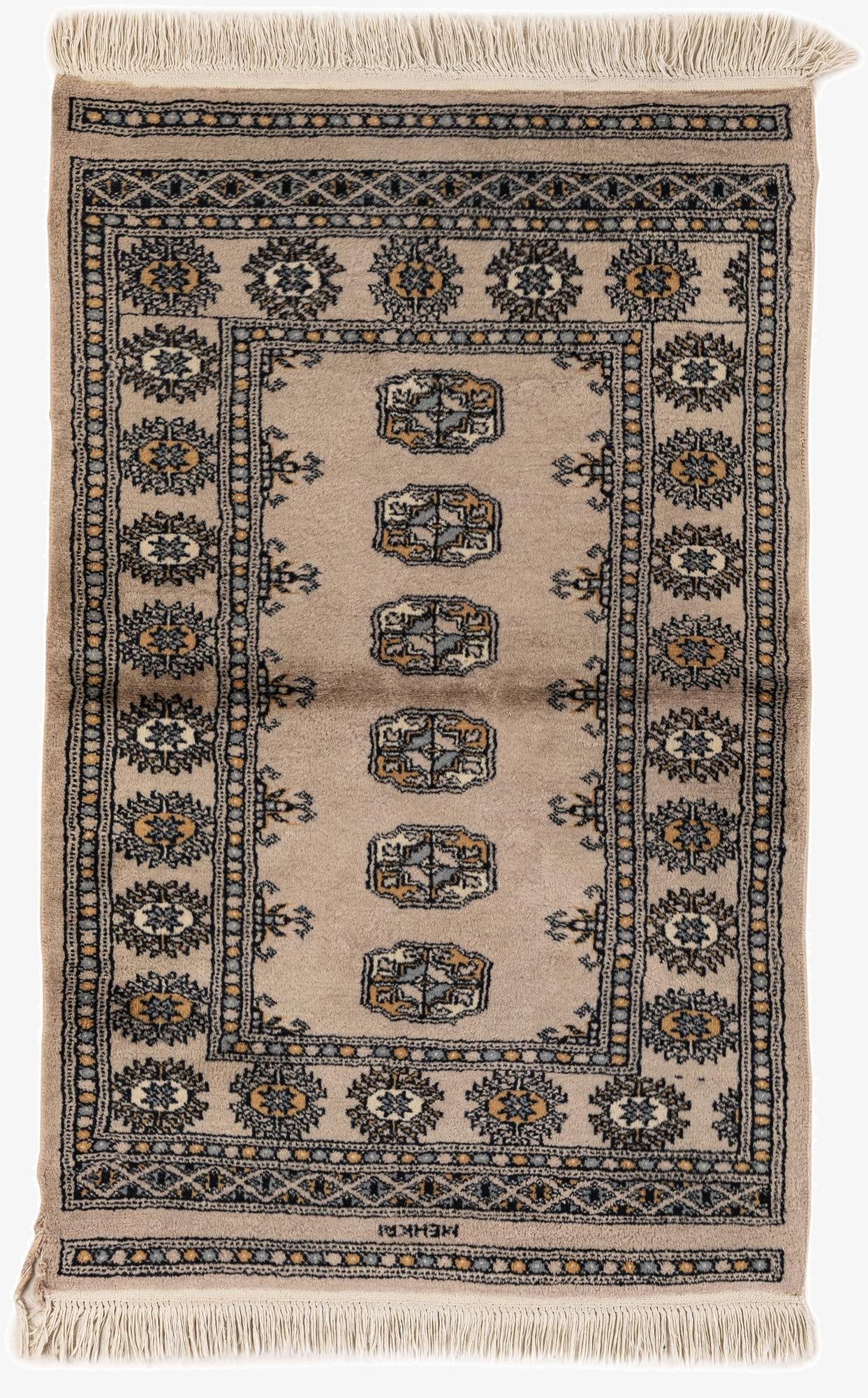  2' 8 x 4' 3  Hand Knotted Bokhara Oriental Wool Rug