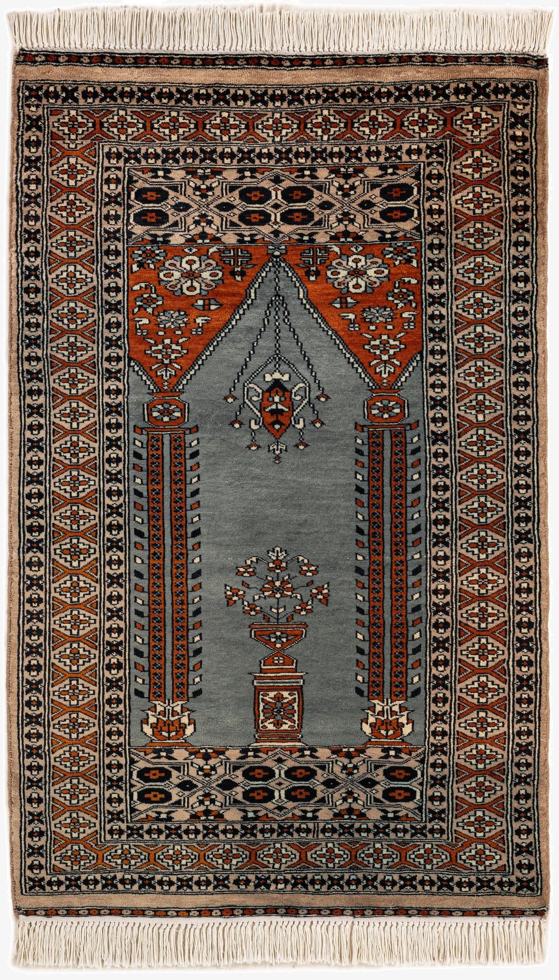  2' 8 x 4' 3  Hand Knotted Bokhara Oriental Wool Rug
