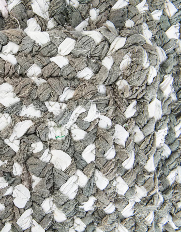 Detail image of  2' x 3' 1  Hand Braided Chindi Rug