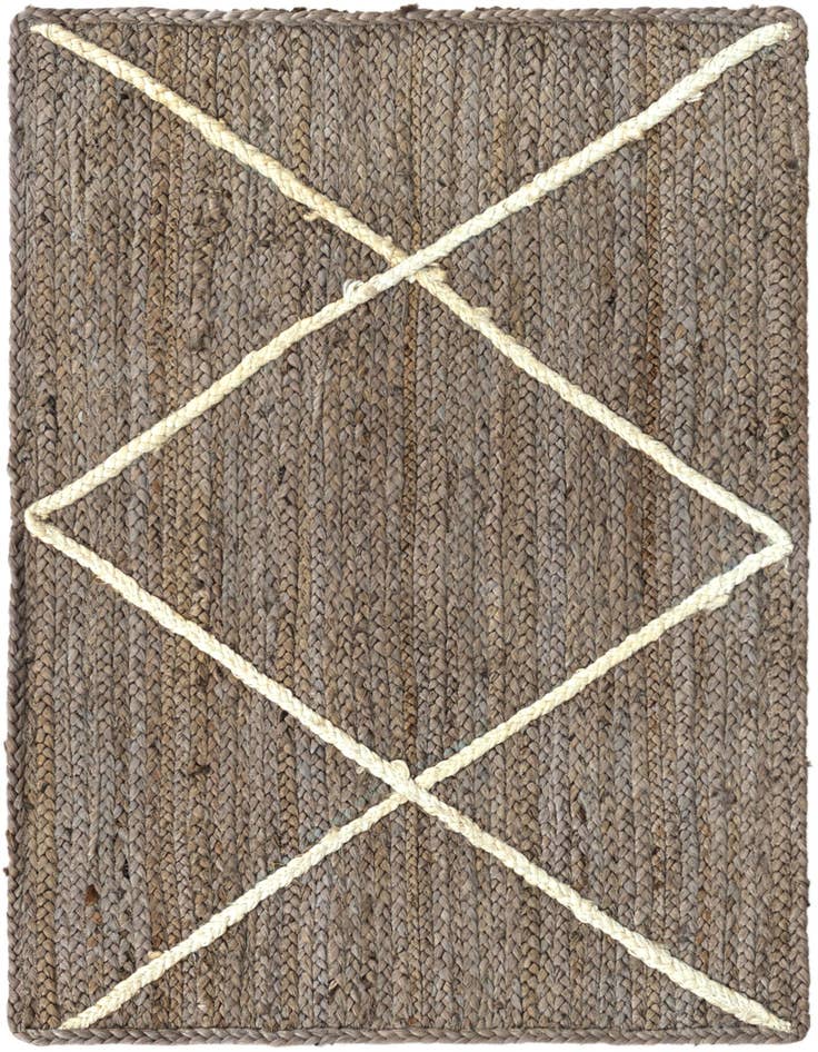 Detail image of  2' x 3' 1  Hand Braided Jute Rug