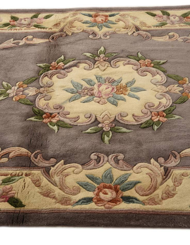 Detail image of 4' 1 x 6' 3 Hand Knotted Carved Pekin Wool Rug