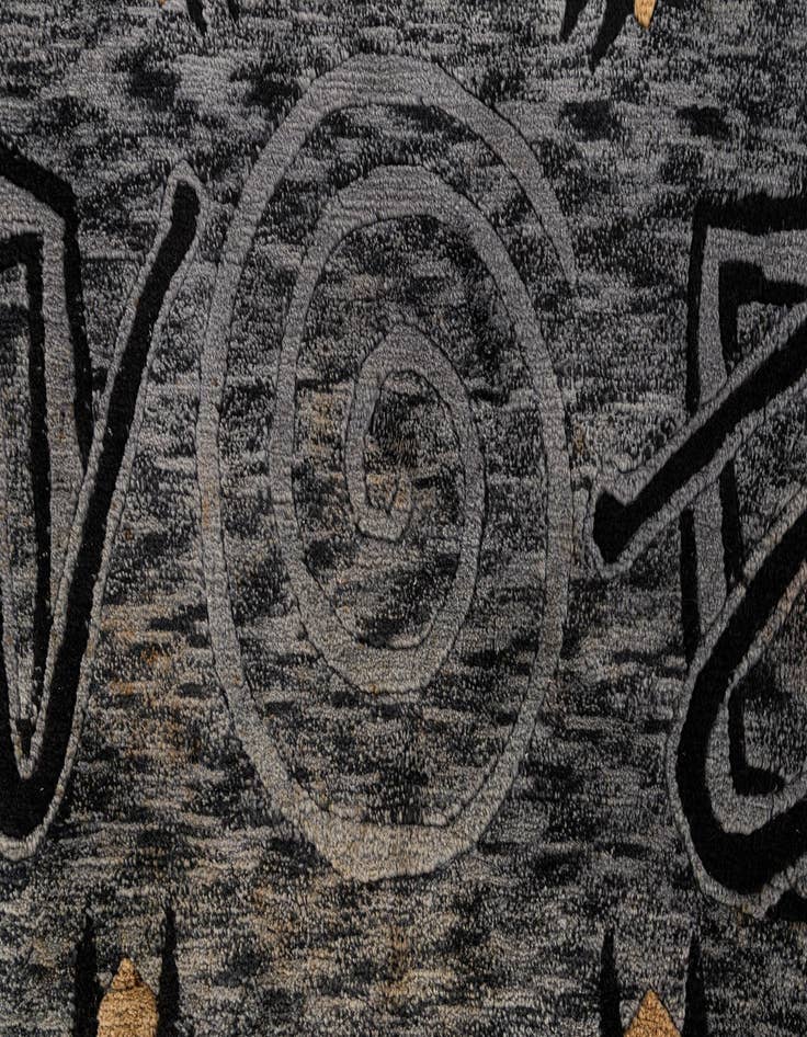 Detail image of  6' 8 x 9' 9  Hand Knotted Carved Pekin Wool Rug