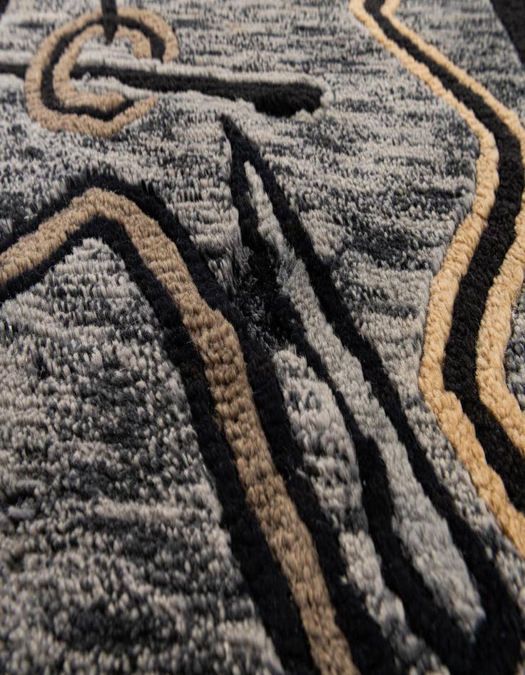 Detail image of  6' 8 x 9' 9  Hand Knotted Carved Pekin Wool Rug