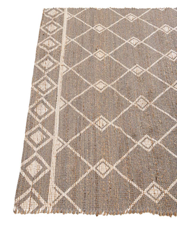 Detail image of  4' 2 x 6'  Hand Braided Chenille Jute Rug