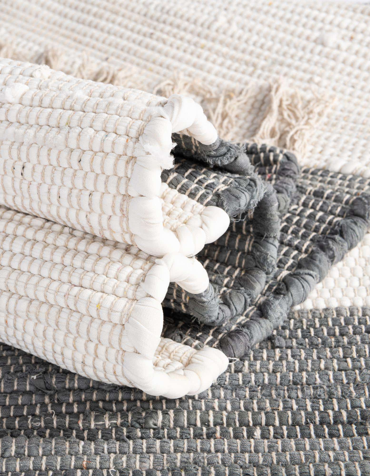 Gray 8' x 10' Hand Woven Chindi Rag Rug | Rugs.com