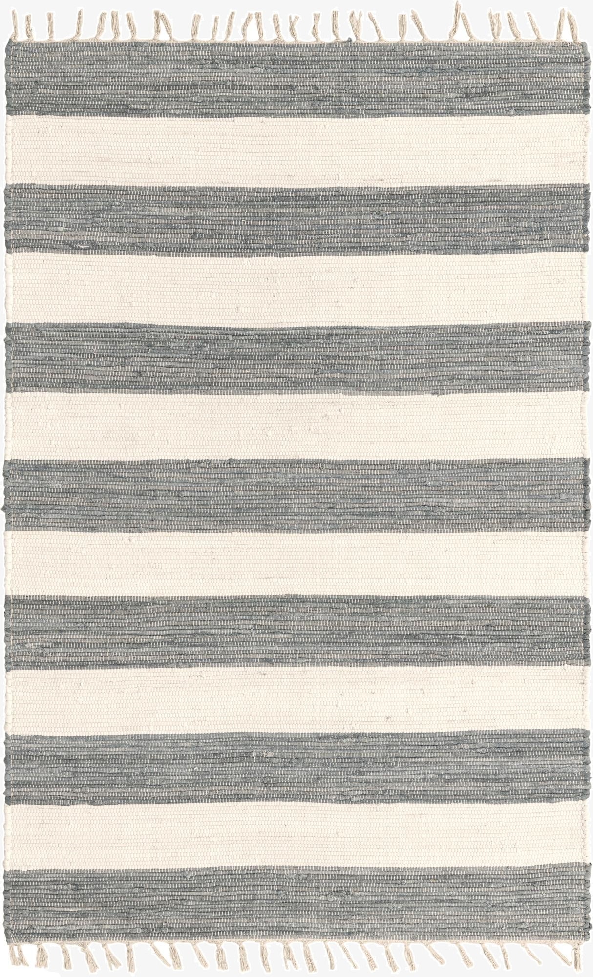  4' 1 x 6' 1  Hand Woven Chindi Rag Rug