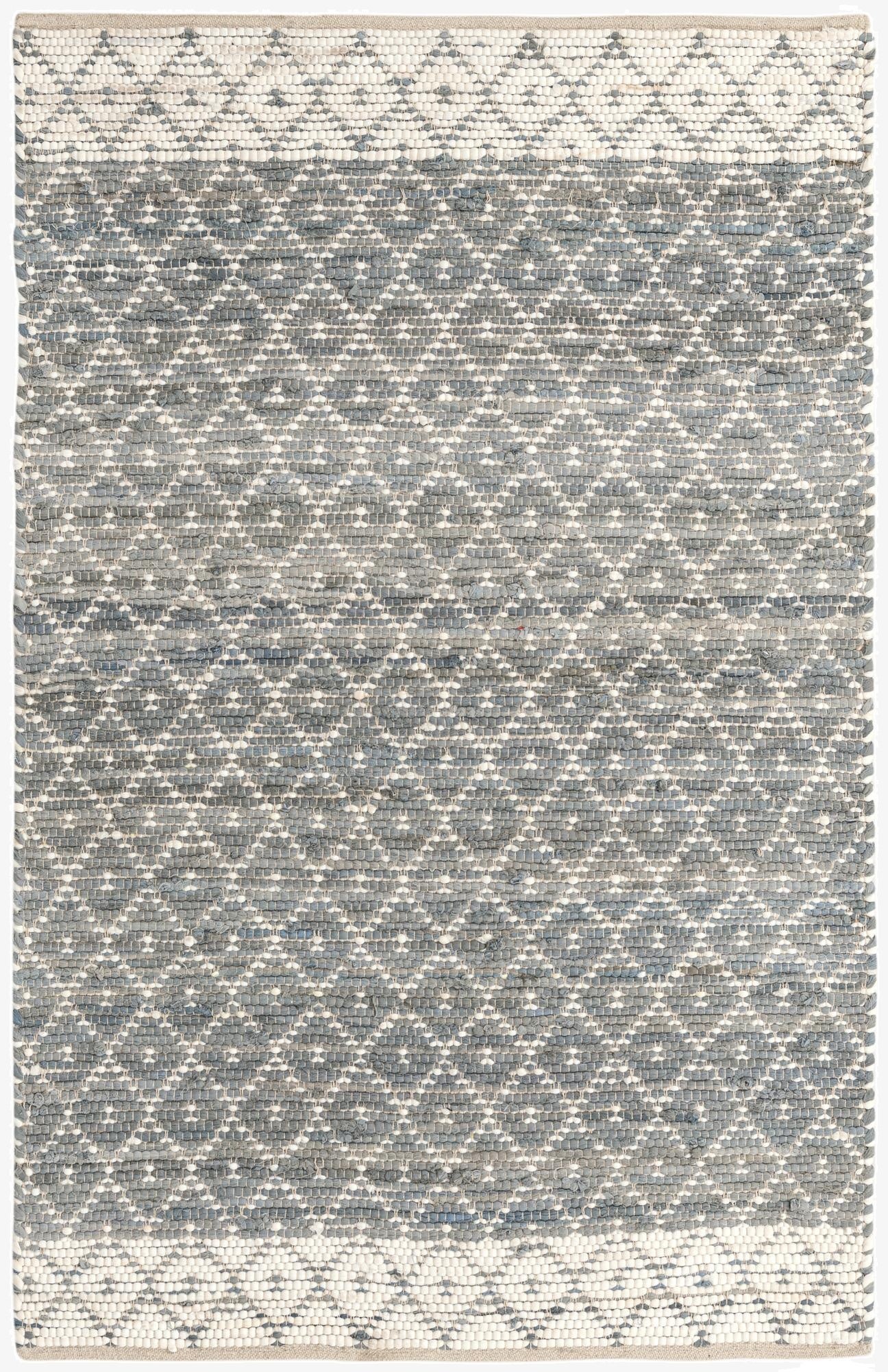  4' 1 x 6' 1  Hand Woven Chindi Trellis Rug
