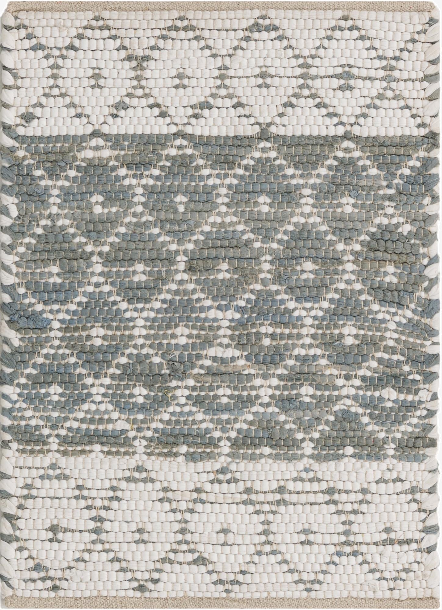  2' x 3' 1  Hand Woven Chindi Trellis Rug