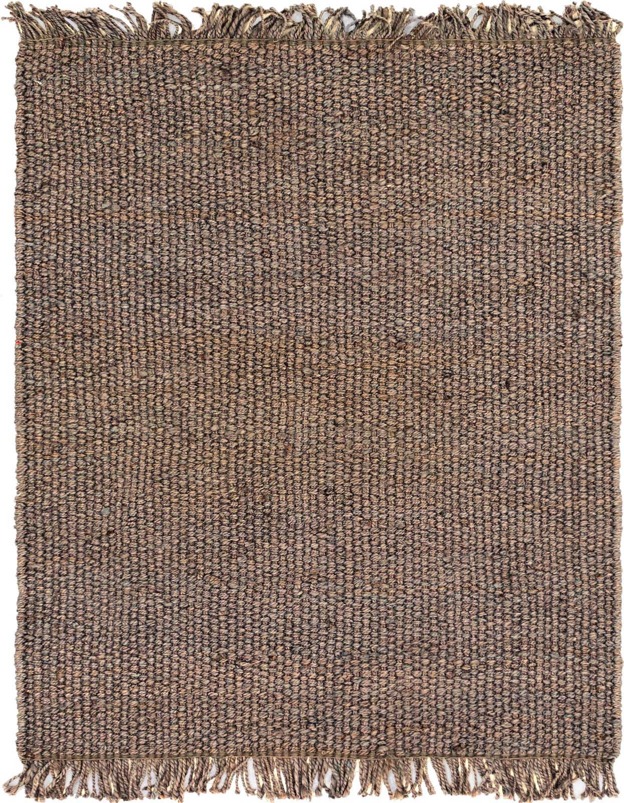 A 4x6 rectangular Chunky Jute rug in a natural gray color with a textured weave and fringed ends.