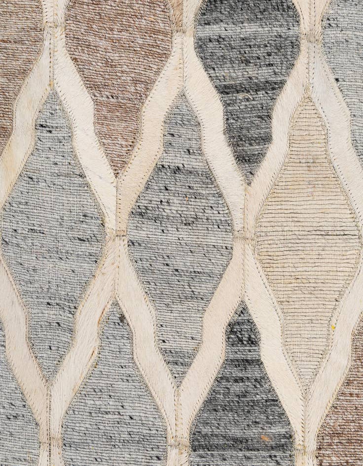 Detail image of  8' 1 x 9' 10 Cowhide - Patchwork Rug