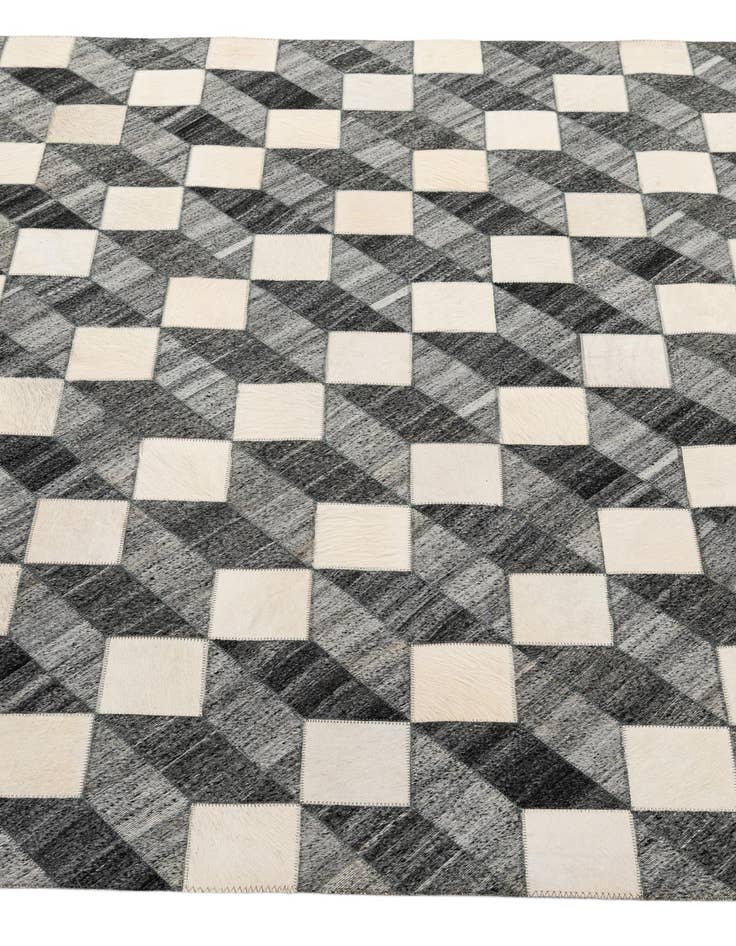 Detail image of  4' 11 x 7' 9 Cowhide - Patchwork Rug