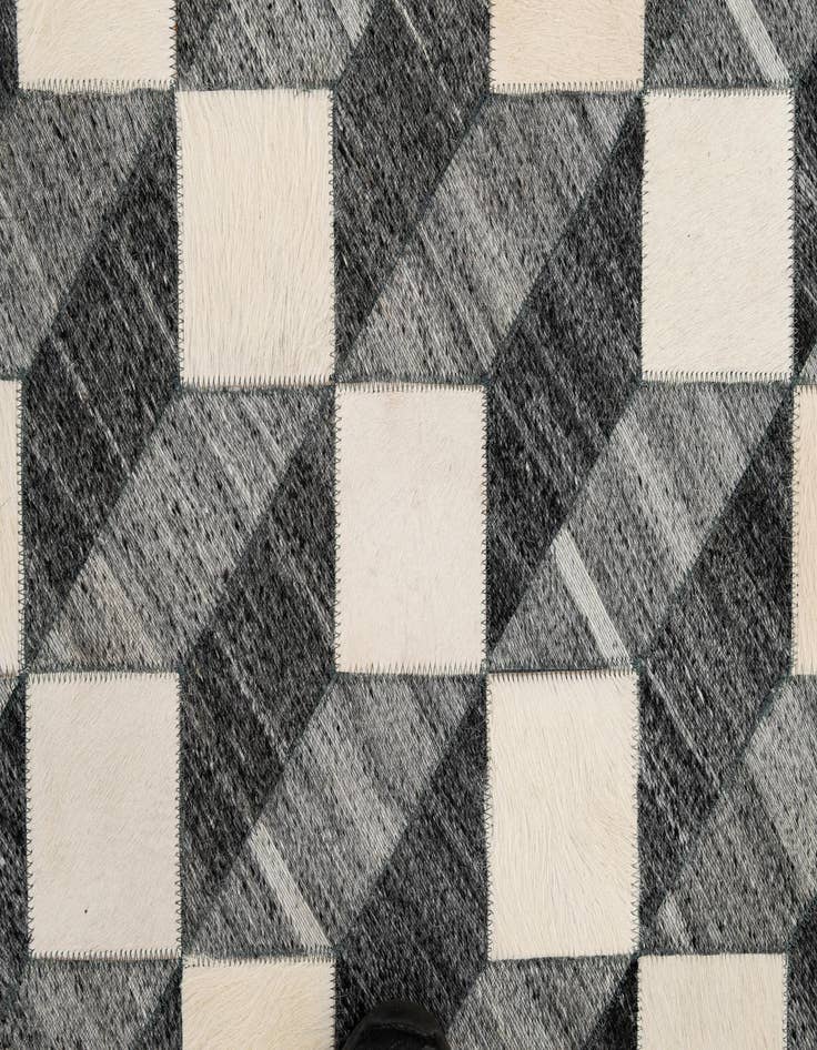 Detail image of  4' 11 x 7' 9 Cowhide - Patchwork Rug