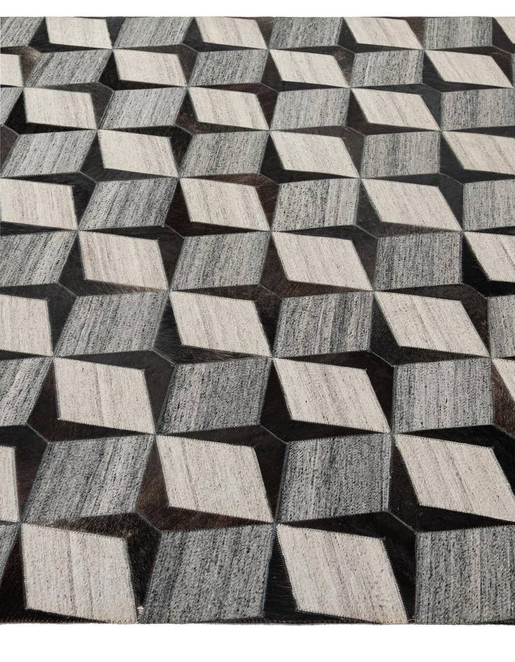 Detail image of  5' 2 x 8' 1 Cowhide - Patchwork Rug