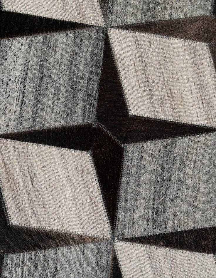 Detail image of  5' 2 x 8' 1 Cowhide - Patchwork Rug
