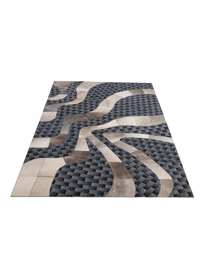 Detail image of  4' 11 x 8' 1 Cowhide - Patchwork Rug