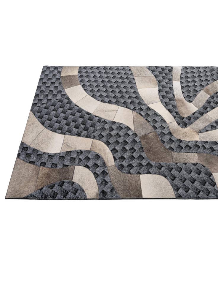 Detail image of  4' 11 x 8' 1 Cowhide - Patchwork Rug