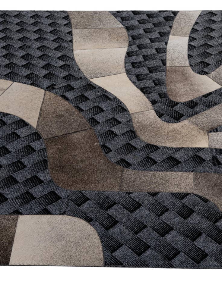 Detail image of  4' 11 x 8' 1 Cowhide - Patchwork Rug