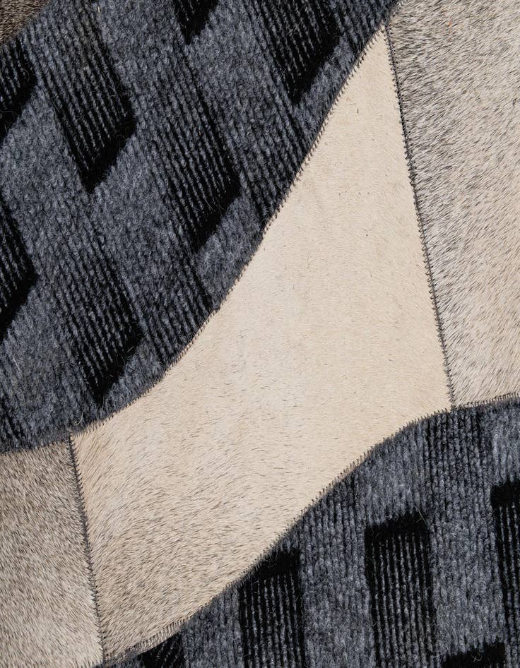 Detail image of  4' 11 x 8' 1 Cowhide - Patchwork Rug
