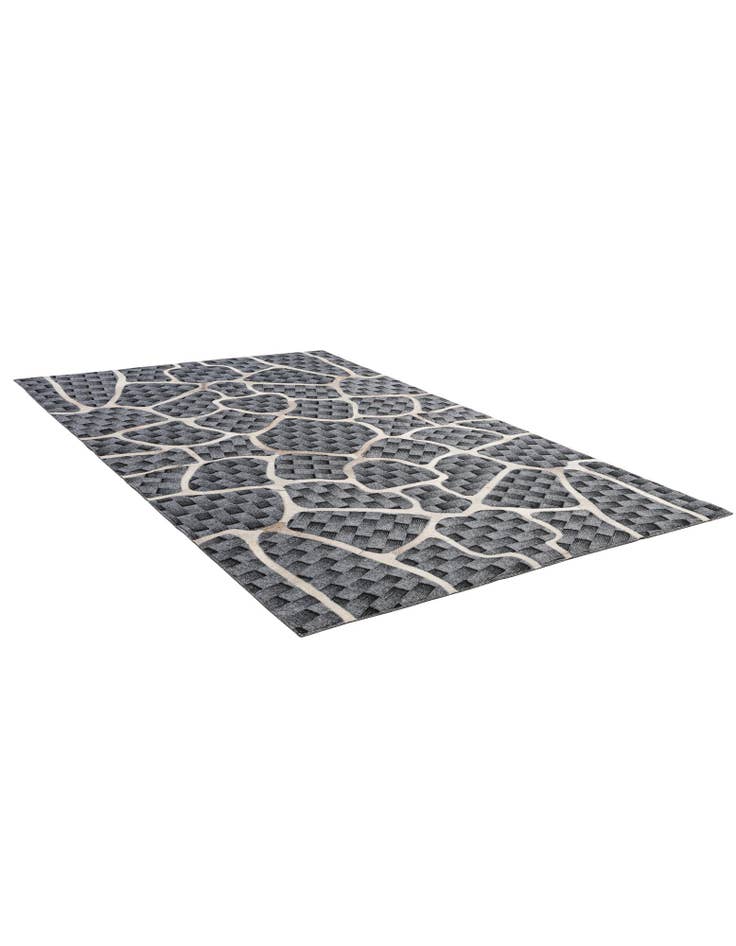 Detail image of  5' 2 x 8' Cowhide - Patchwork Rug