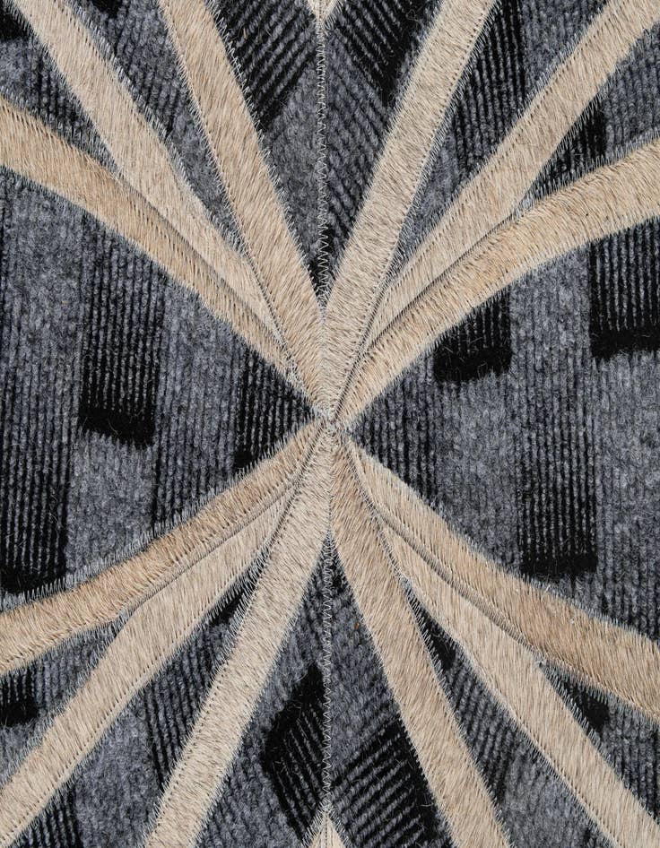 Detail image of  5' 2 x 8' Cowhide - Patchwork Rug