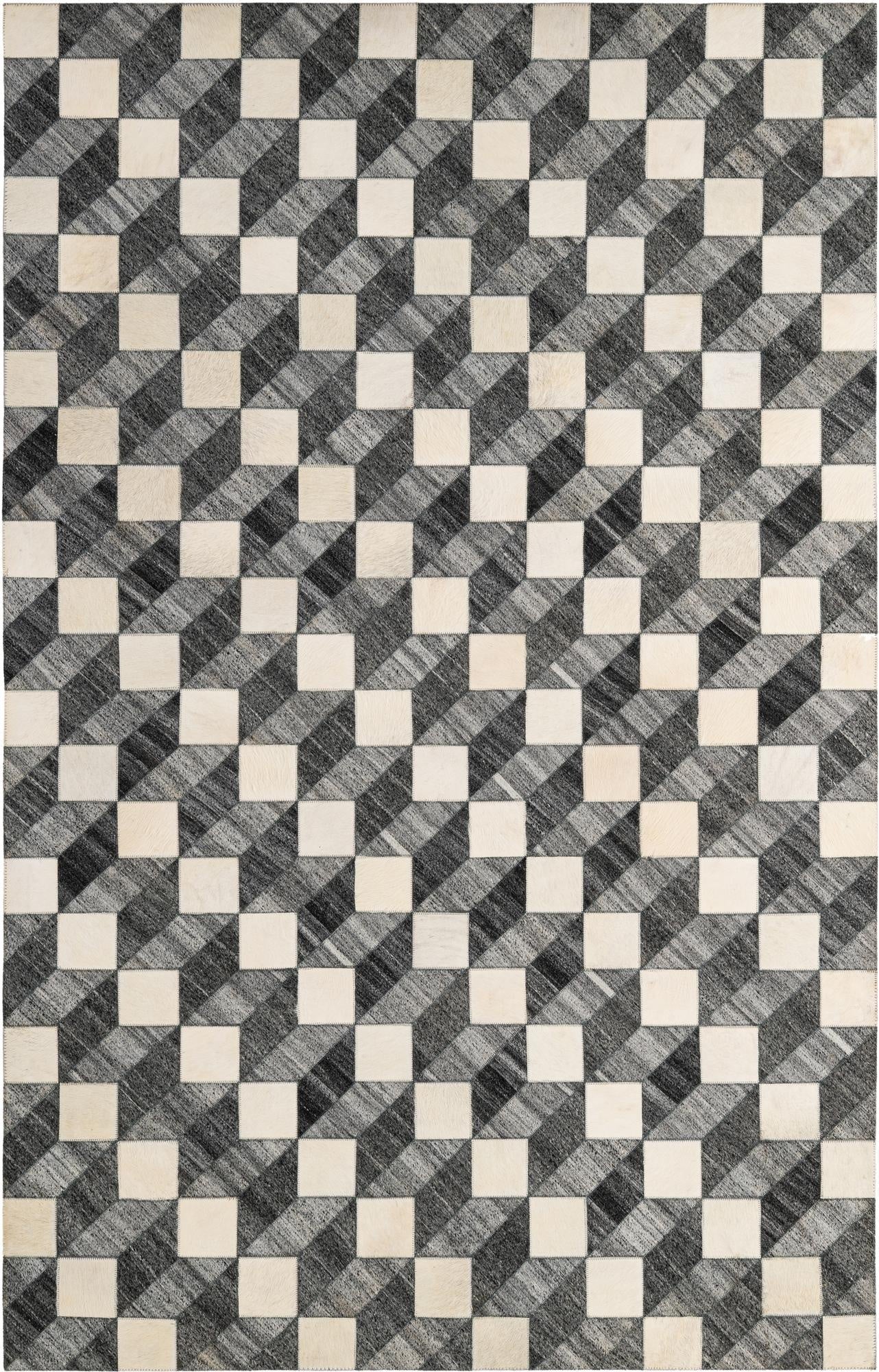  4' 11 x 7' 9 Cowhide - Patchwork Rug