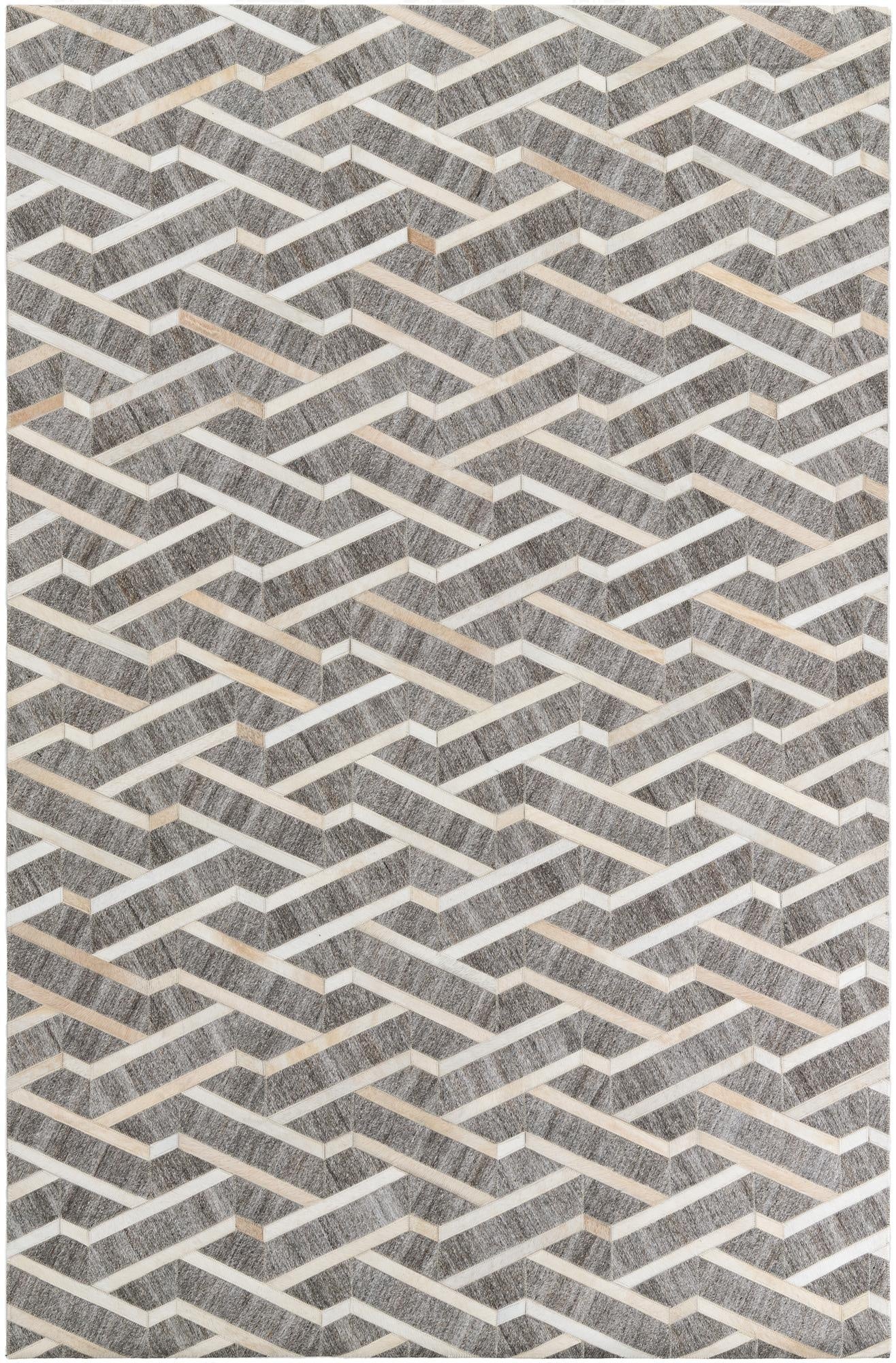  5' 2 x 7' 10 Cowhide Leather Rug