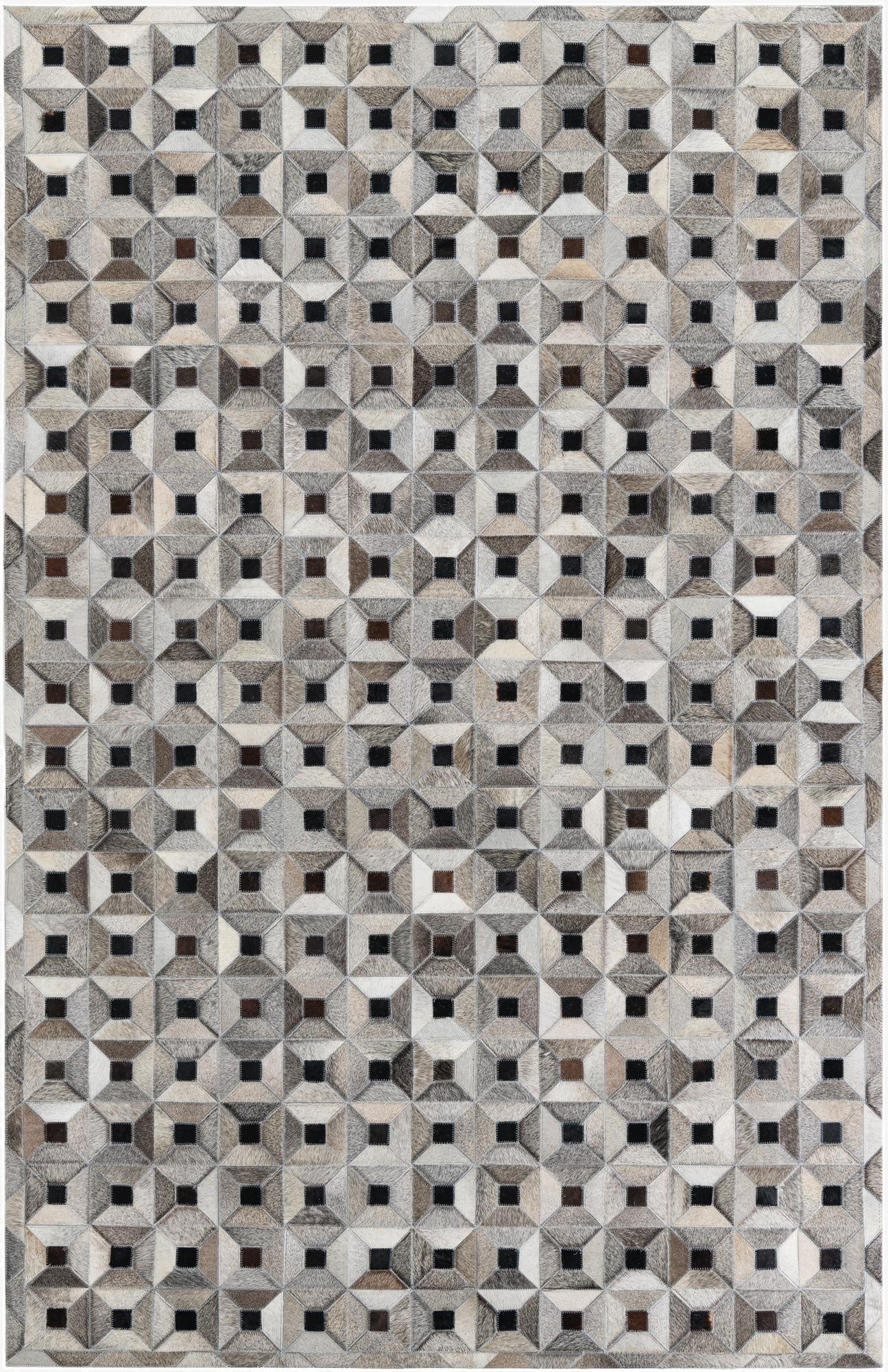  5' 1 x 8' Cowhide Leather Rug