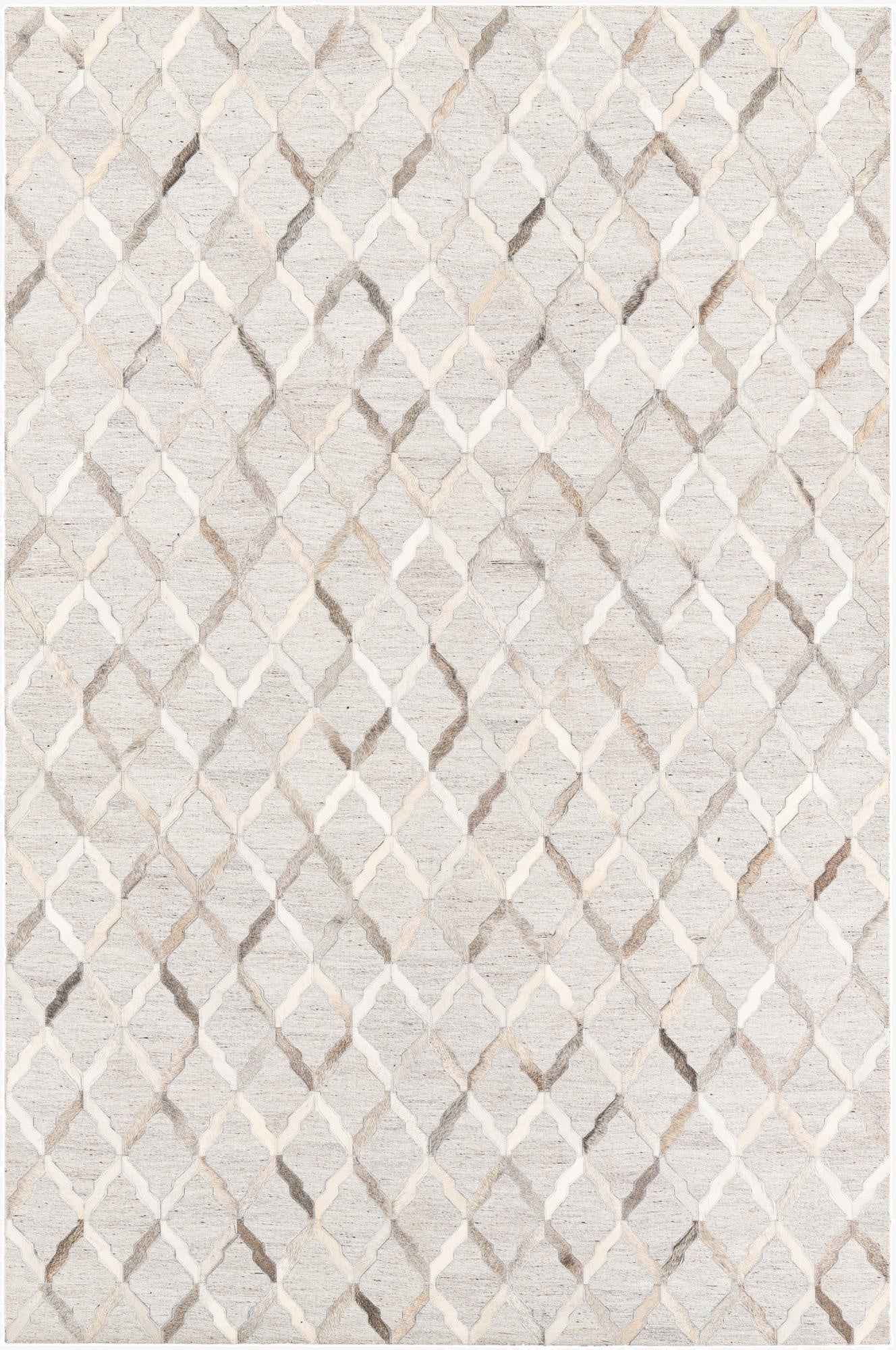  5' 1 x 7' 8 Cowhide Leather Rug