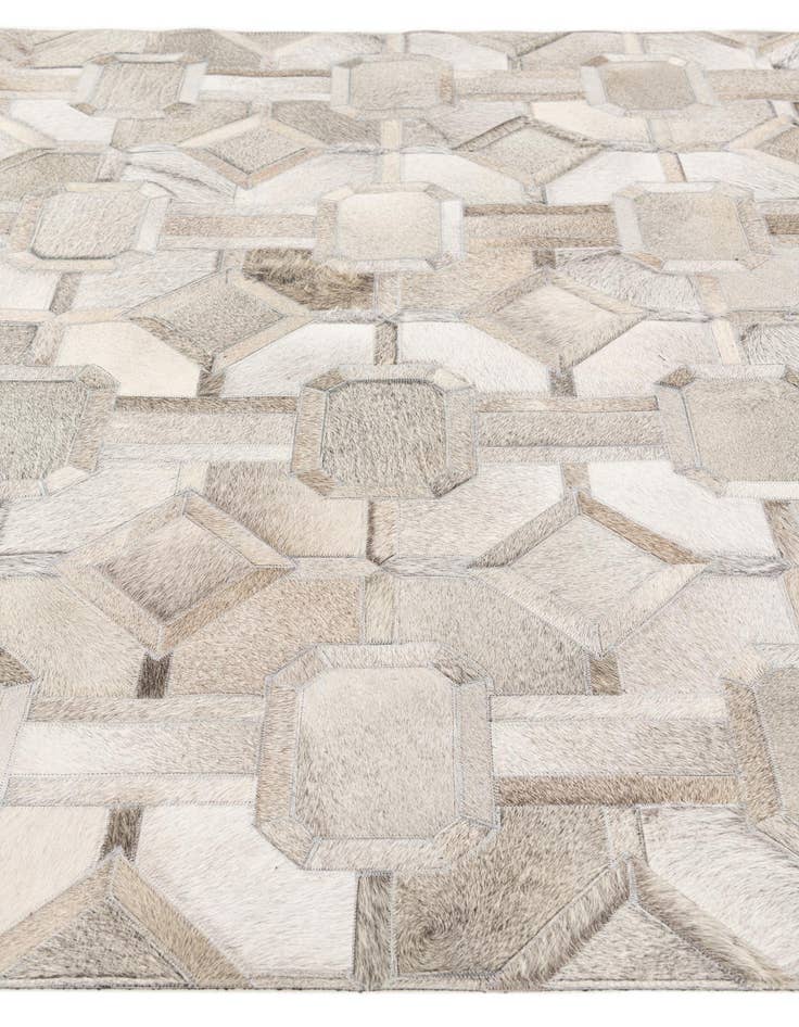 Detail image of  5' 1 x 7' 11 Cowhide Stocks Rug