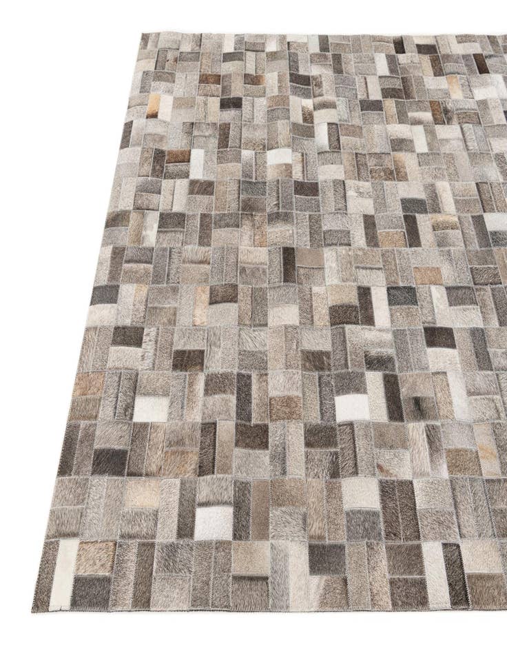 Detail image of  4' 11 x 7' 11 Cowhide Stocks Rug