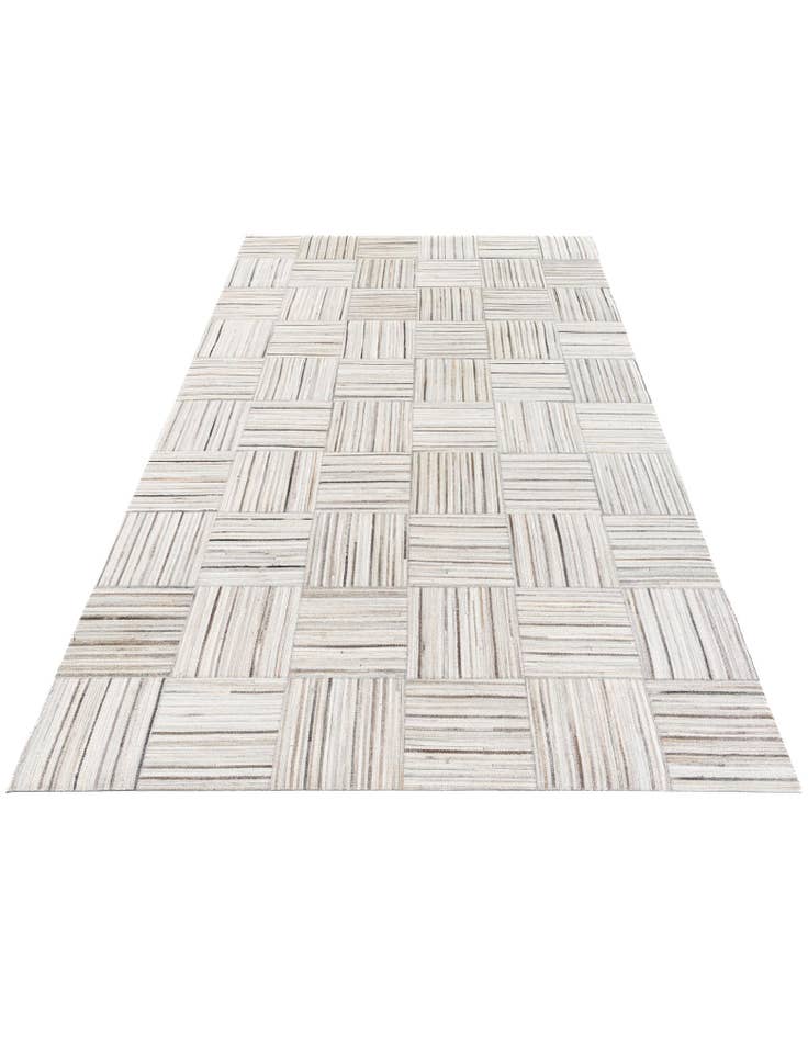 Detail image of  4' 11 x 8' 2 Cowhide Stocks Rug