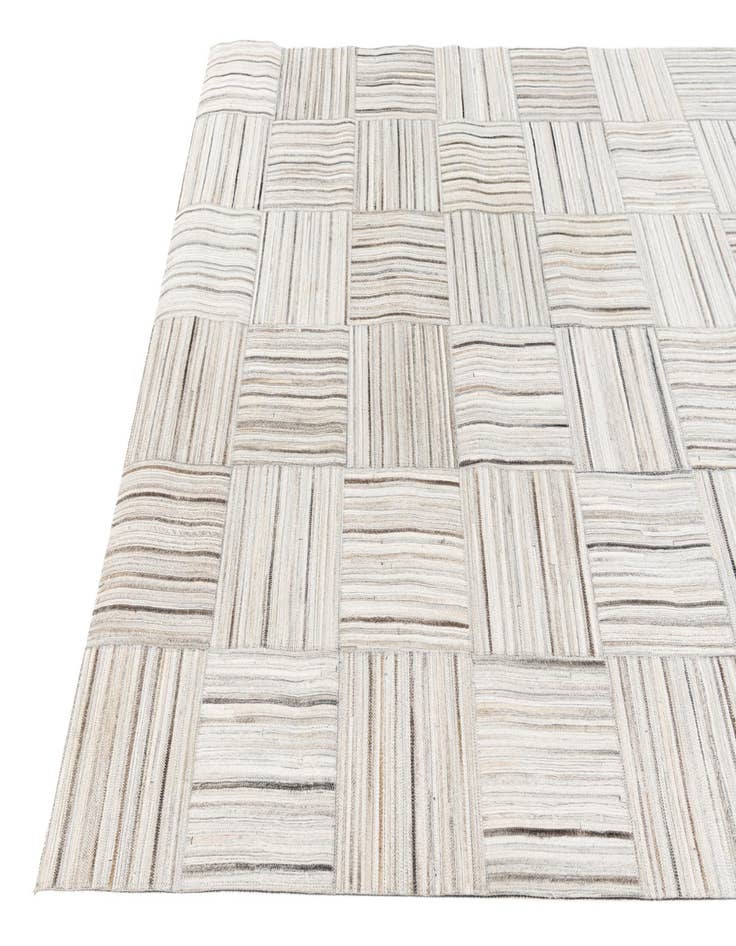 Detail image of  4' 11 x 8' 2 Cowhide Stocks Rug