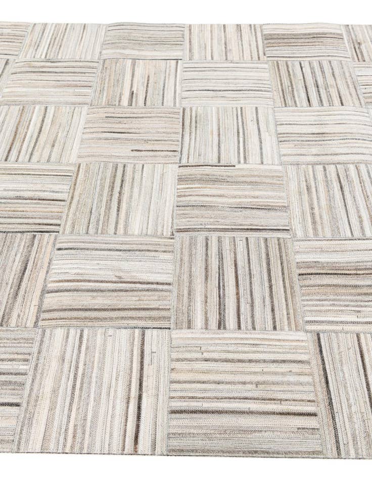 Detail image of  4' 11 x 8' 2 Cowhide Stocks Rug