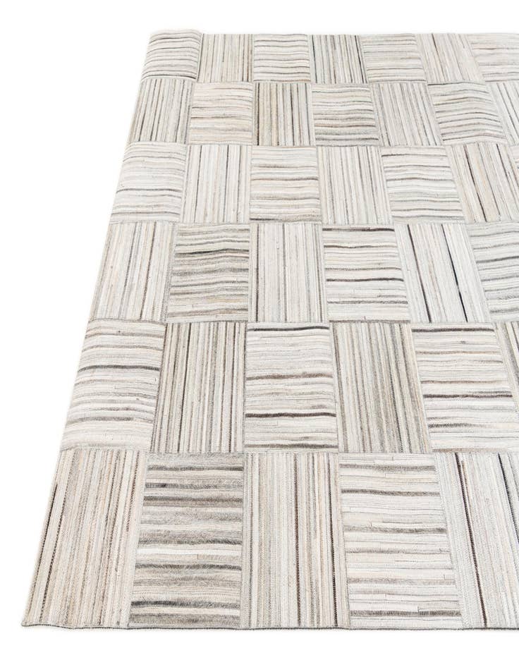 Detail image of  5' x 8' 3 Cowhide Stocks Rug