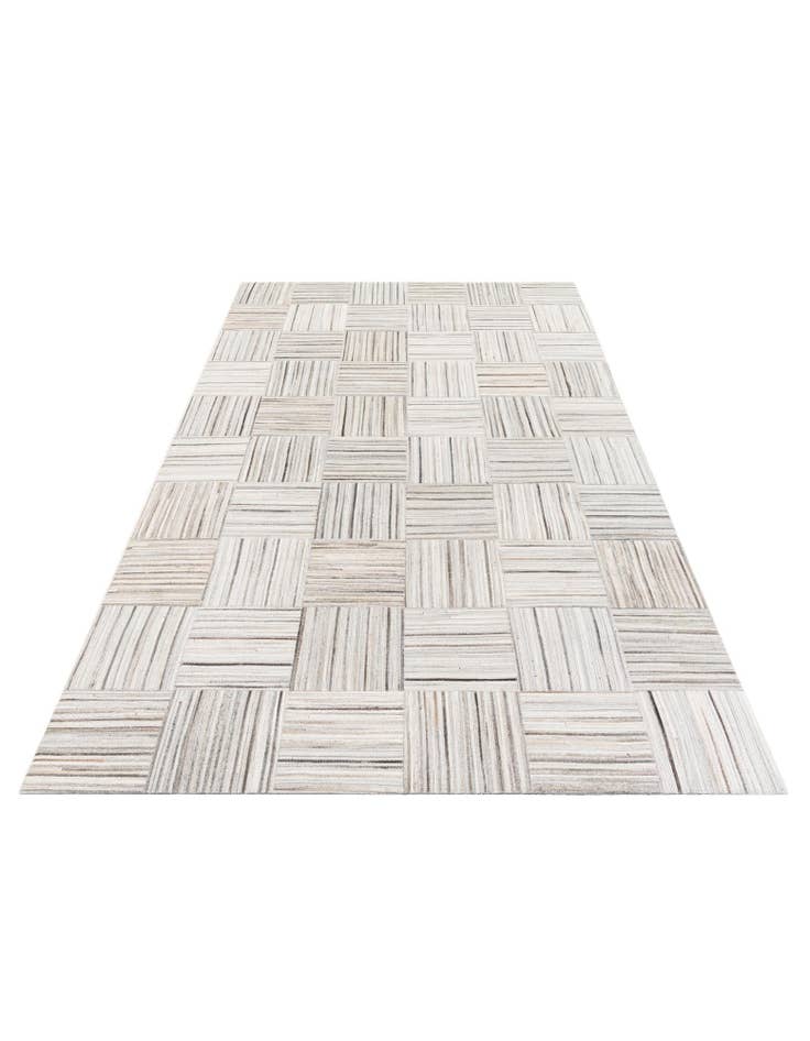 Detail image of  4' 11 x 8' 2 Cowhide Stocks Rug