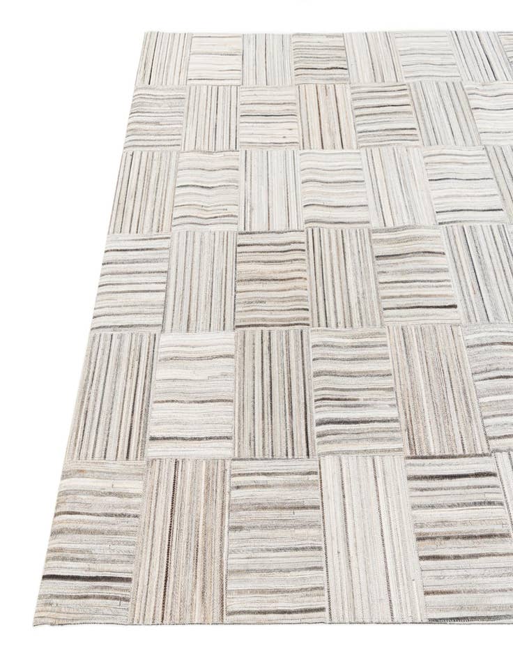 Detail image of  4' 11 x 8' 2 Cowhide Stocks Rug